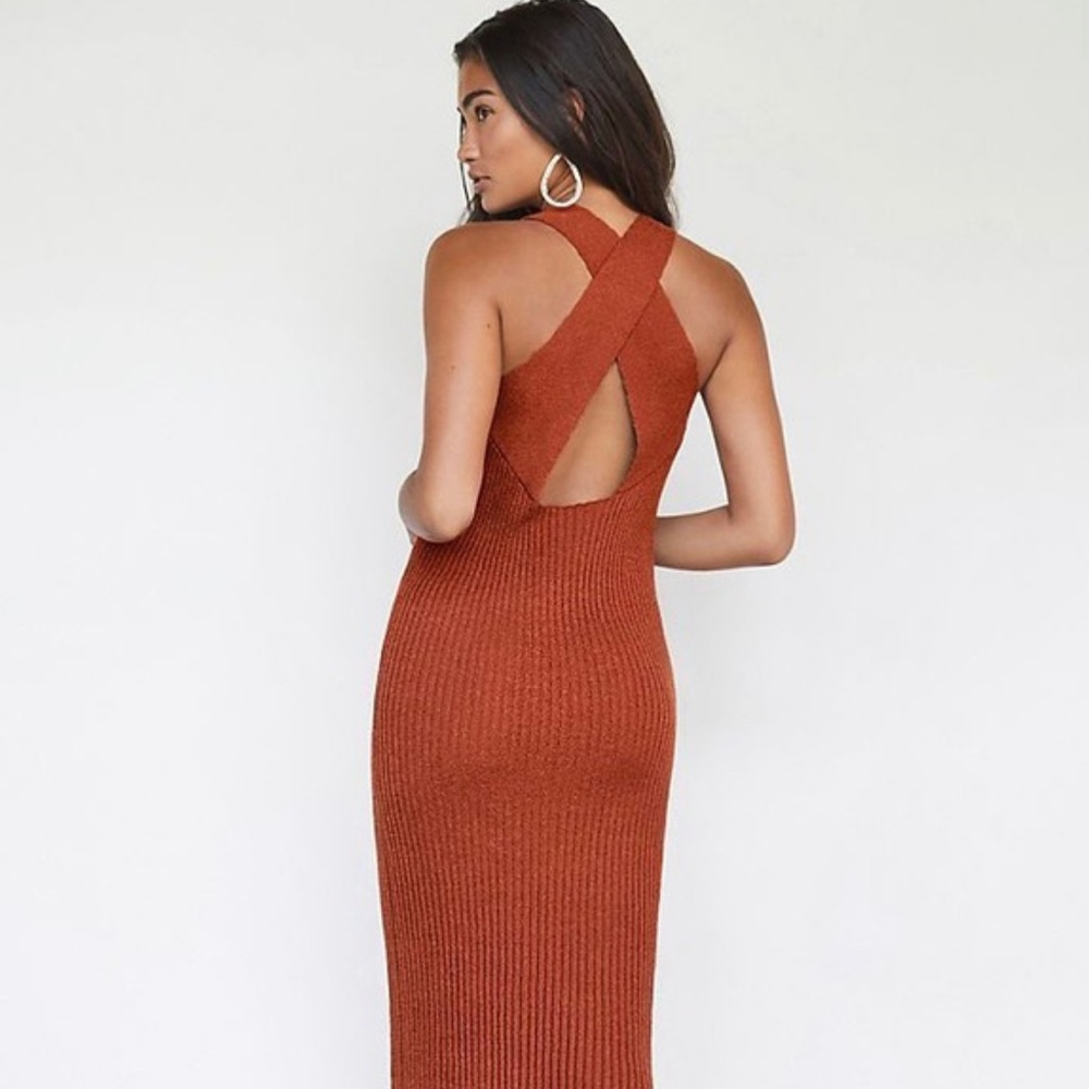 Anthropologie Rust Maxi Dress